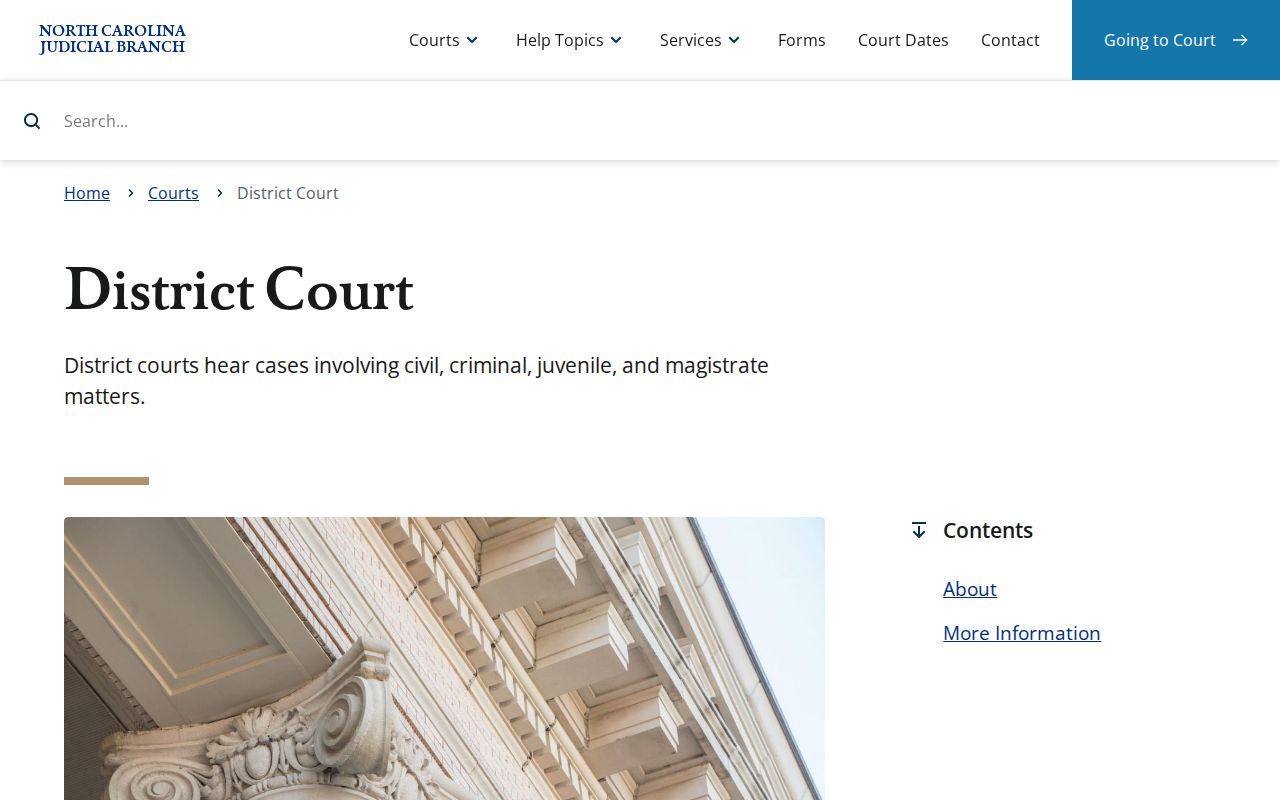 Hyde County civil docket District Court and magistrate jurisdiction