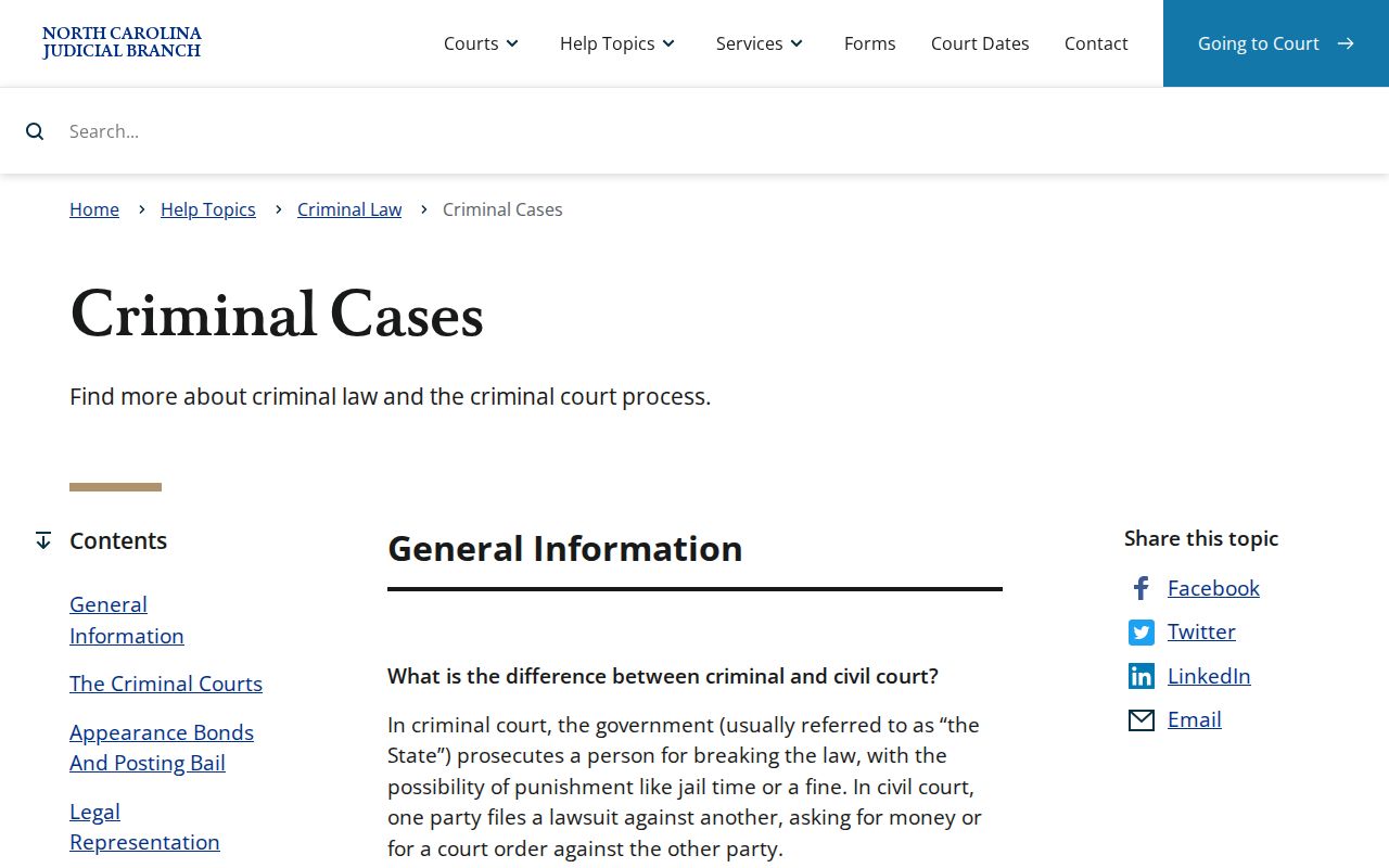 Hyde County criminal docket court process and case levels