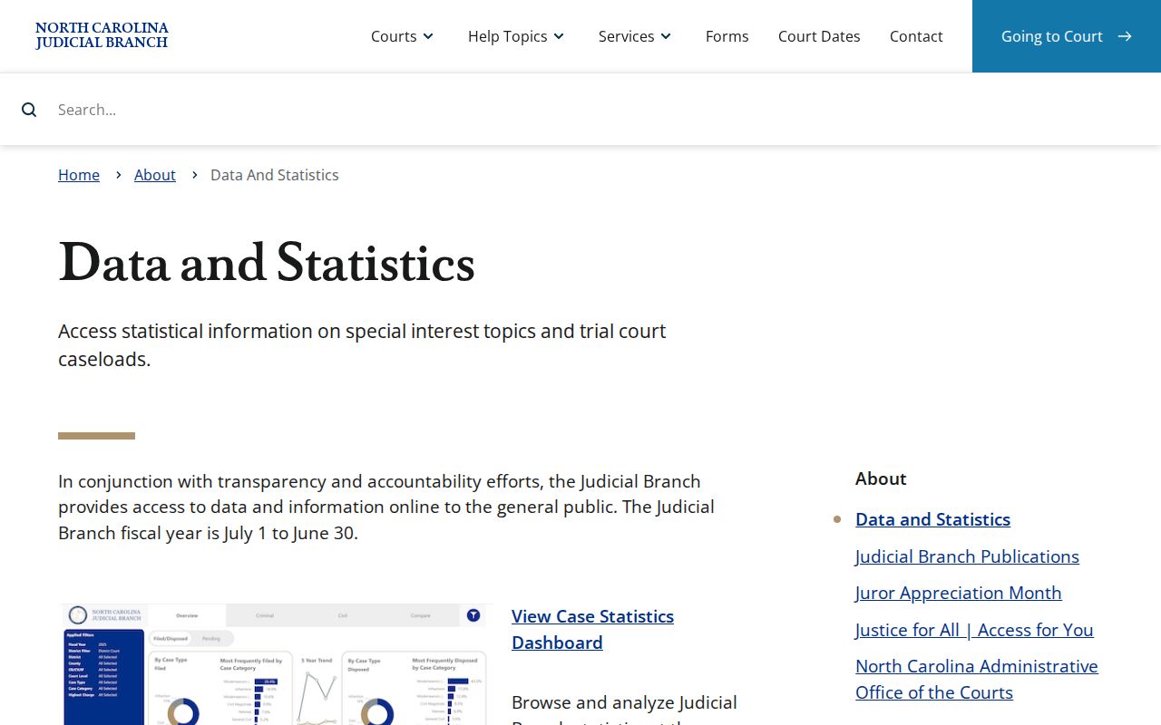 Hyde County court docket statistics source from North Carolina Judicial Branch