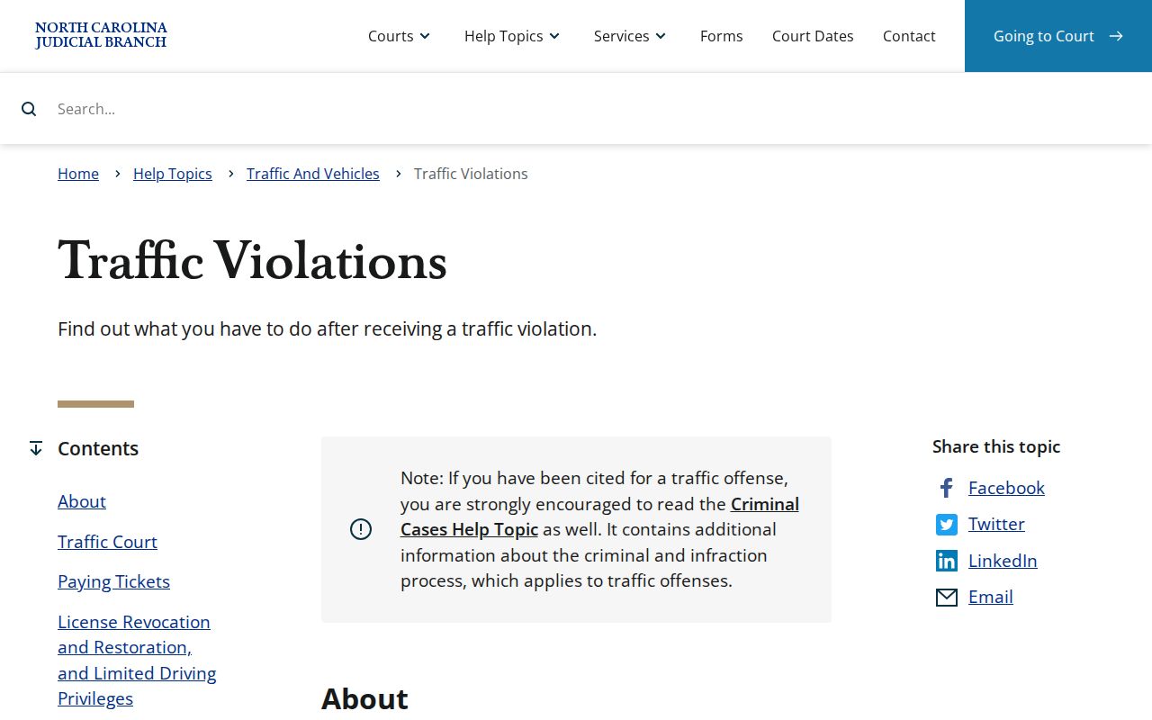 Hyde County traffic ticket violations guidance source